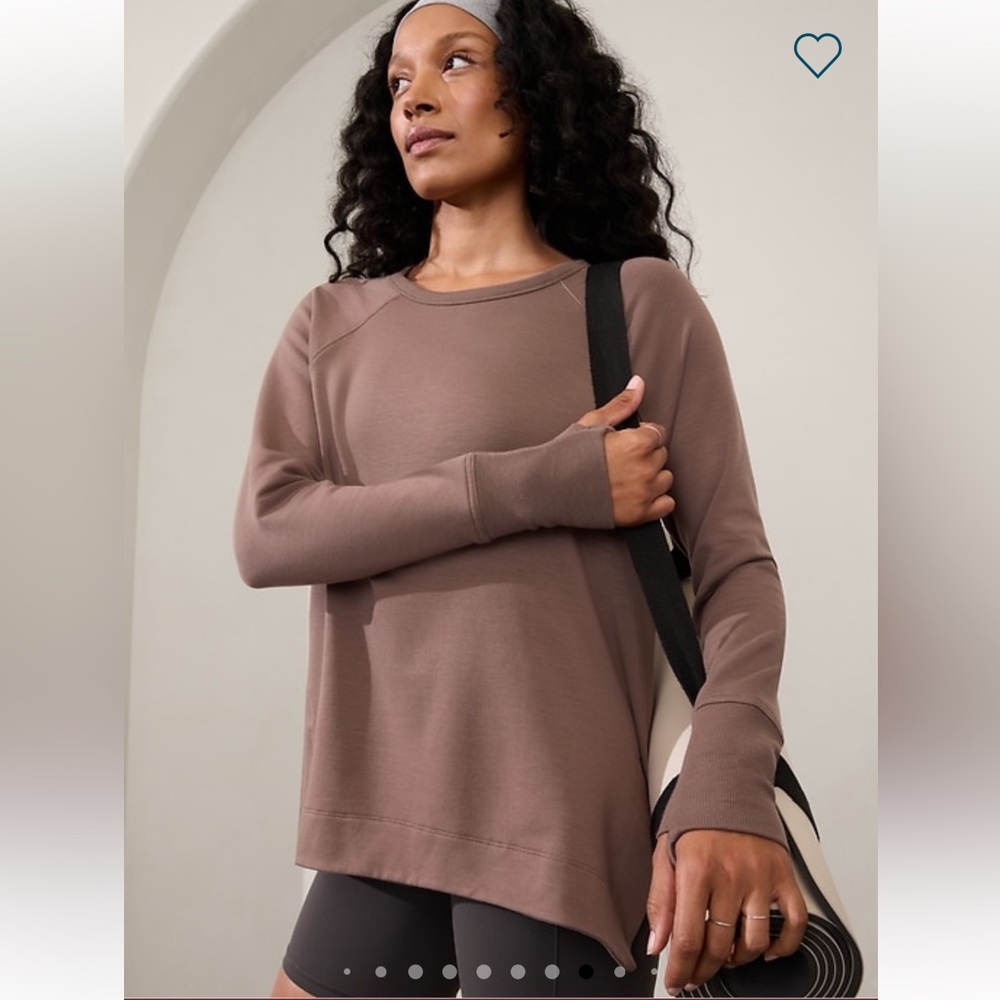 Athleta Coater Luxe Sweatshirt, Size MP, Deep Rose Color